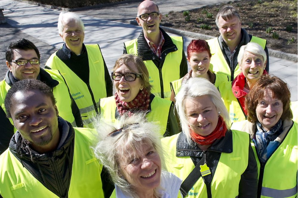 En grupp med polisvolontärer