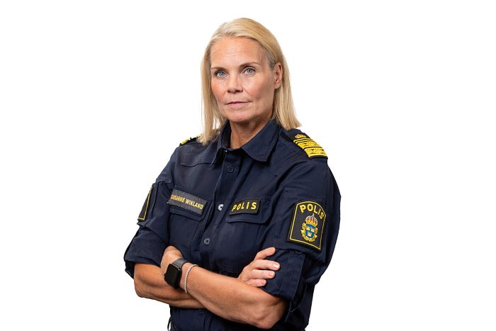 Foto på Susanne Wikland, chef polisområde Stockholm nord.