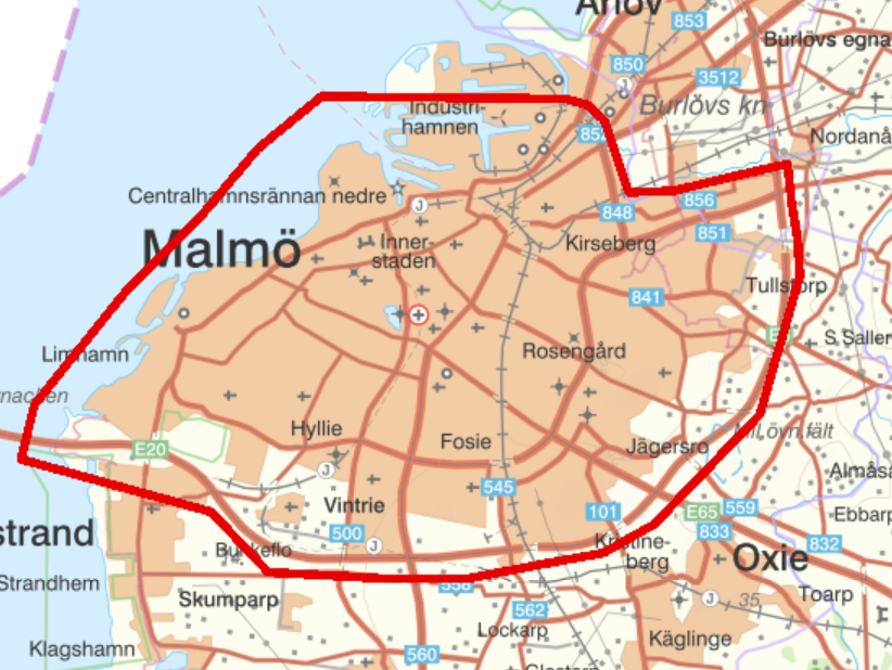 The map indicates the area that will be surveyed by drones between 06:00 on 4 May 2024 and 24:00 on 13 May 2024.