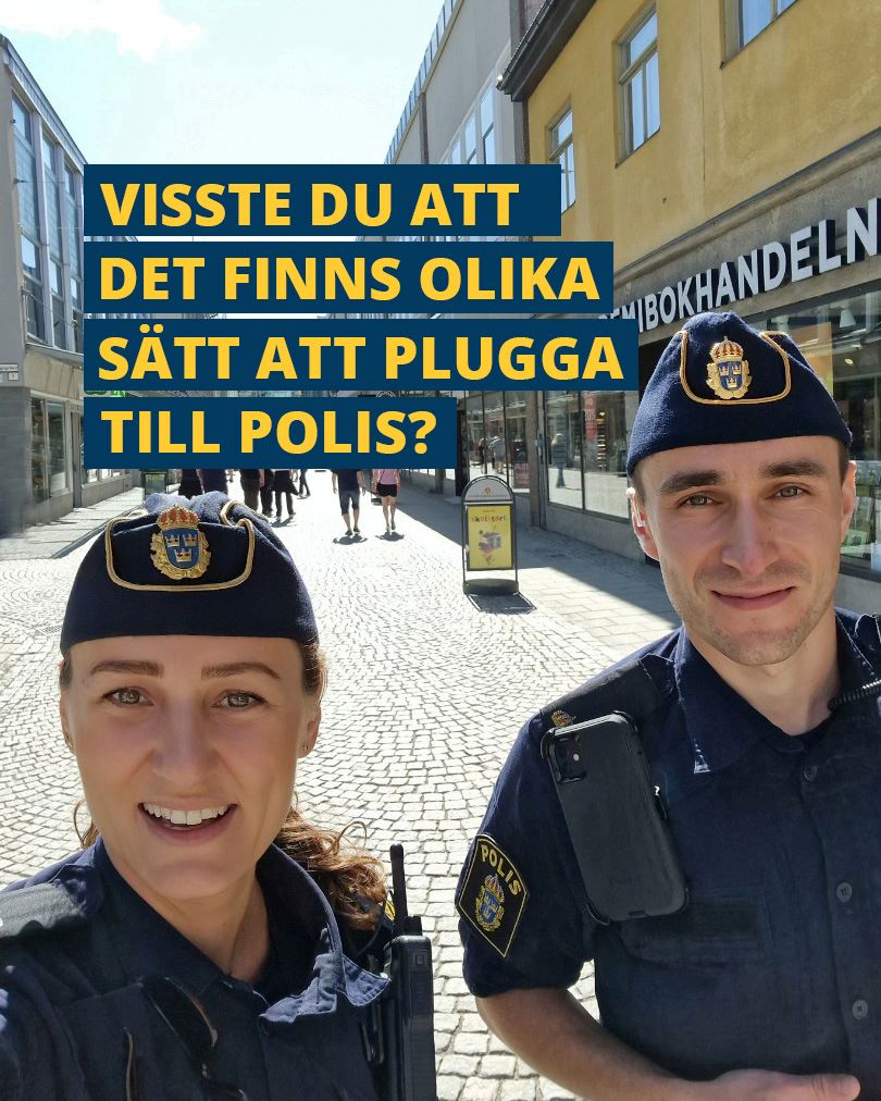 Två poliser i närbild, en kvinna och  en man