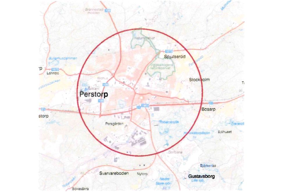 Kartbild centrala Perstorp